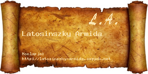 Latosinszky Armida névjegykártya